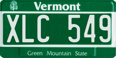 VT license plate XLC549