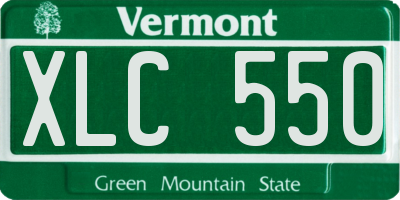 VT license plate XLC550