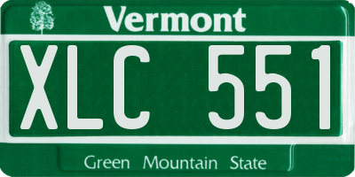 VT license plate XLC551