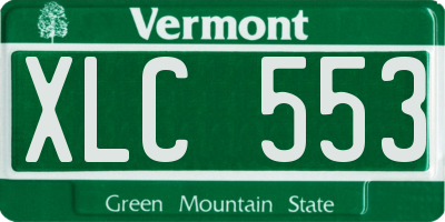 VT license plate XLC553
