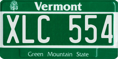 VT license plate XLC554