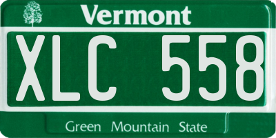 VT license plate XLC558