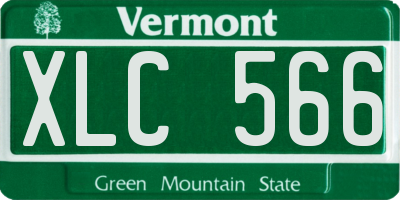 VT license plate XLC566