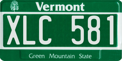 VT license plate XLC581