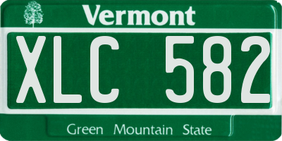 VT license plate XLC582