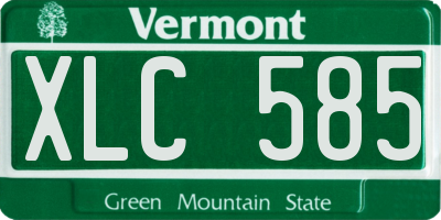 VT license plate XLC585