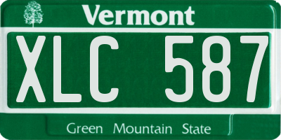 VT license plate XLC587