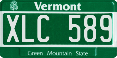 VT license plate XLC589