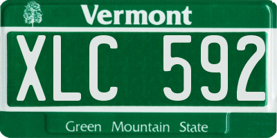 VT license plate XLC592