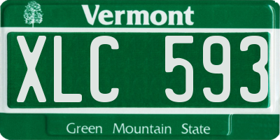 VT license plate XLC593