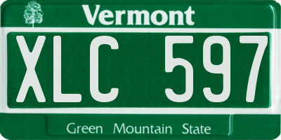 VT license plate XLC597