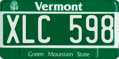 VT license plate XLC598