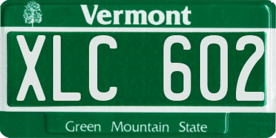 VT license plate XLC602
