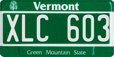 VT license plate XLC603
