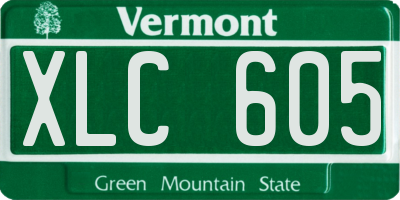 VT license plate XLC605
