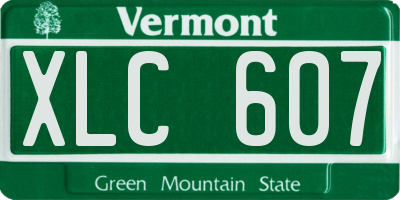 VT license plate XLC607