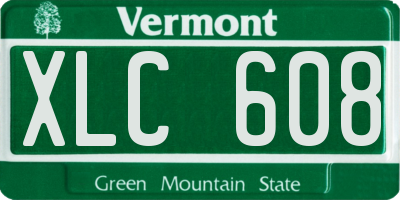 VT license plate XLC608