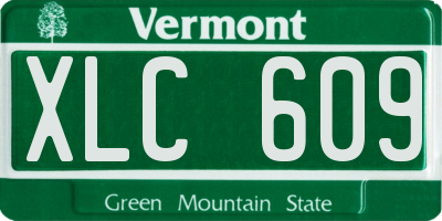 VT license plate XLC609