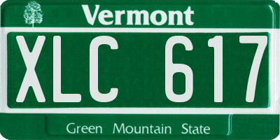 VT license plate XLC617
