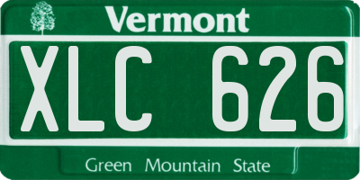 VT license plate XLC626