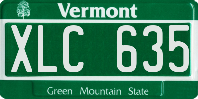 VT license plate XLC635