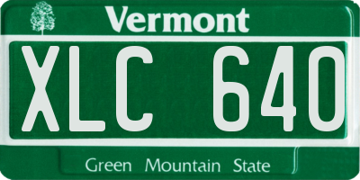 VT license plate XLC640