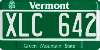 VT license plate XLC642