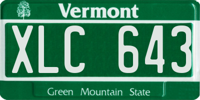 VT license plate XLC643