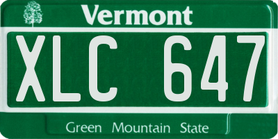 VT license plate XLC647