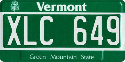 VT license plate XLC649