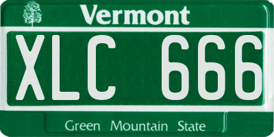 VT license plate XLC666