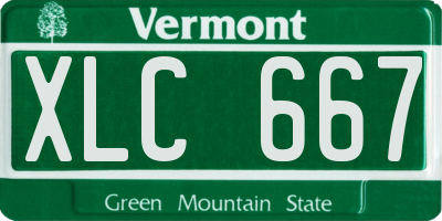 VT license plate XLC667