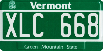 VT license plate XLC668