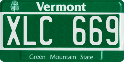 VT license plate XLC669