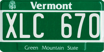 VT license plate XLC670