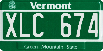 VT license plate XLC674