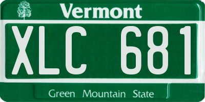 VT license plate XLC681