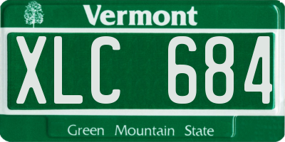 VT license plate XLC684