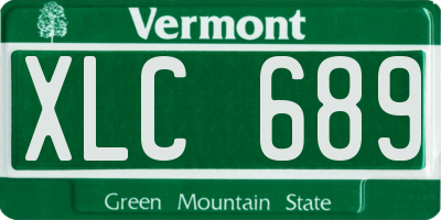 VT license plate XLC689