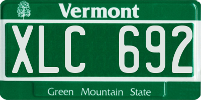 VT license plate XLC692