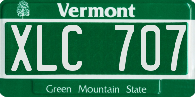 VT license plate XLC707