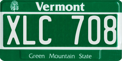 VT license plate XLC708