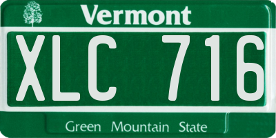 VT license plate XLC716