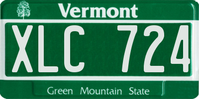 VT license plate XLC724