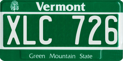 VT license plate XLC726