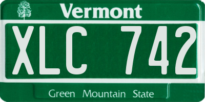VT license plate XLC742