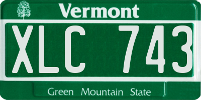 VT license plate XLC743