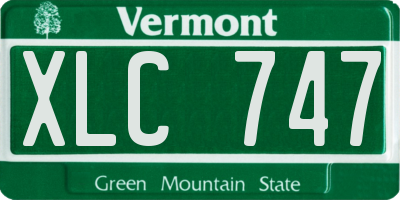 VT license plate XLC747