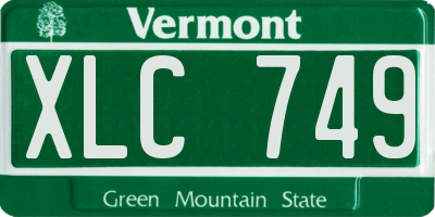 VT license plate XLC749
