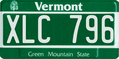 VT license plate XLC796